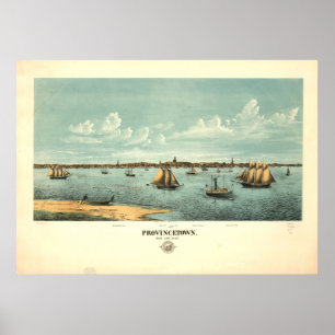 Provincetown Massachusetts 1877 Antique Panorama Poster