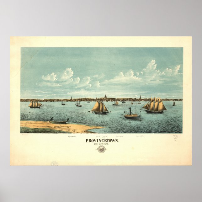Provincetown Massachusetts 1877 Antique Panorama Poster (Framsidan)