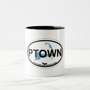 Provincetown oval design Två-Tonad mugg