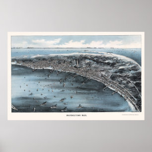 Provincetown panorama- karta för MORSOR - 1910 Poster