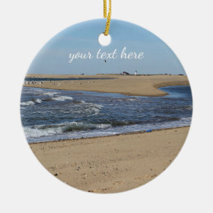 Provincetown strand på uddtorsk julgransprydnad keramik