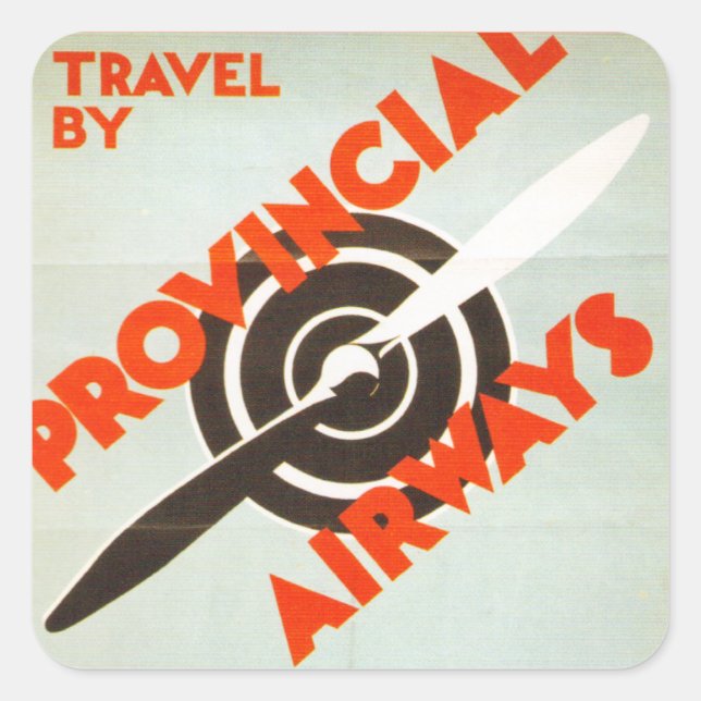 Provincial Airways Fyrkantigt Klistermärke (Framsida)