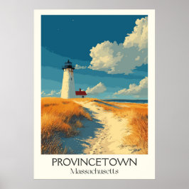 Provinsen MORSA Vintage Lighthouse Beach Art Poster