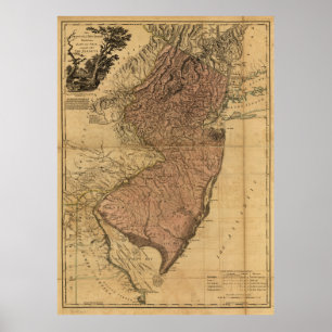 Provinsen New jersey Karta (1777) Poster