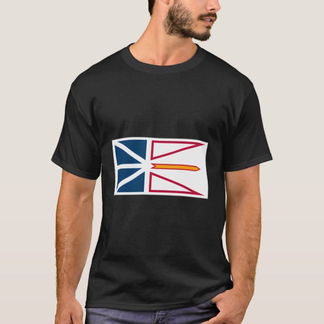 Provinsen Newfoundland Labrador Flagga Kanada T Shirt (Framsida)