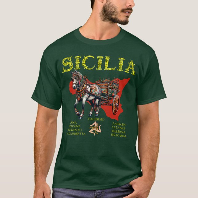 Provinsen Sicilia Carretto Siciliano 9 T Shirt (Framsida)