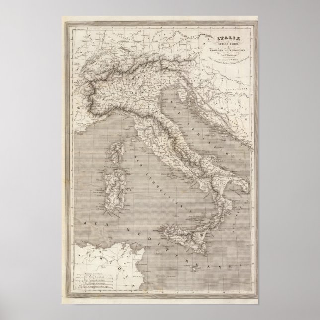 Provinserna italien, Schweiz och Tyrolen Poster (Framsidan)