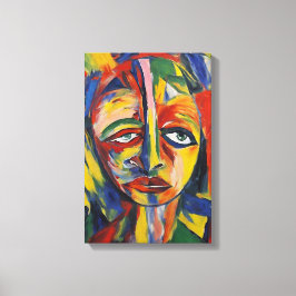 Provisorisk Abstrakt av modig Porträtt- Canvastryck