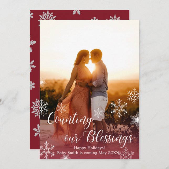 Provisoriskt kort för Gravid av fotojul (Fram/baksida)