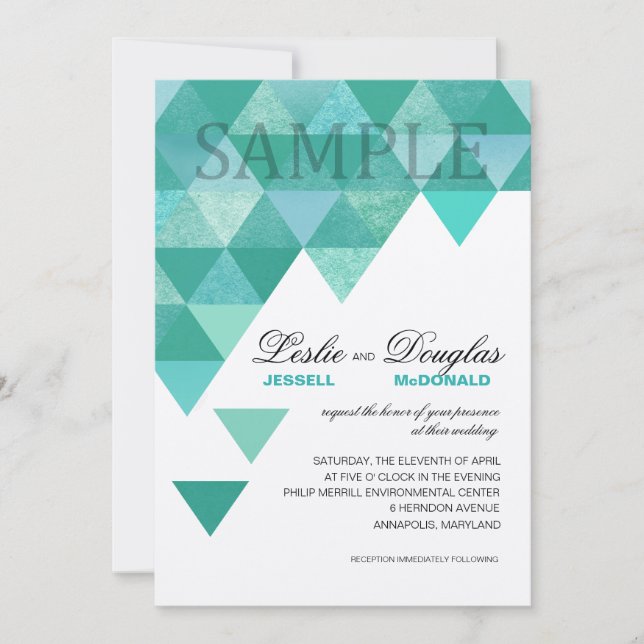 PROVLE artisan filt white Geometric Triangles Inbjudningar (Framsida)