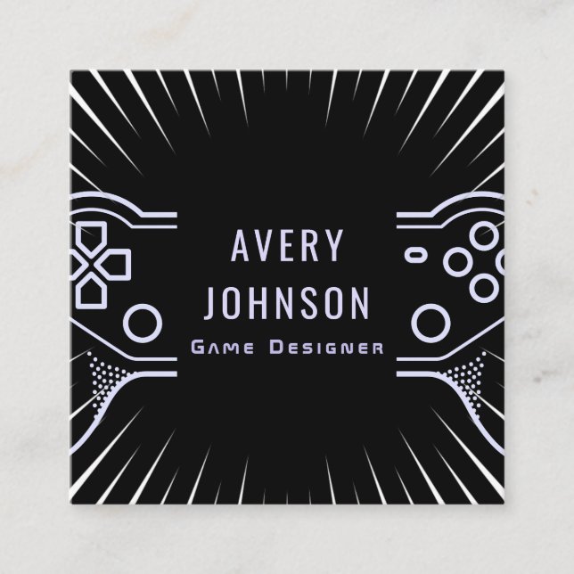 Provning av spel med fet stil - videokamera - mode fyrkantigt visitkort (Framsida)