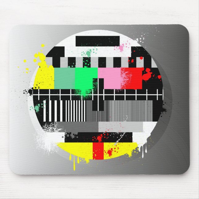 Provning med Grunge-retro-TV skärm Musmatta (Framsidan)