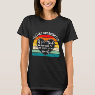 Provningsdag för koordinatorns avläsning vid årets t shirt
