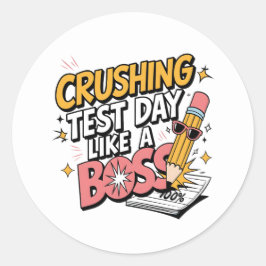 Provningsdag för krossning som Chef-testdagsrörels Runt Klistermärke
