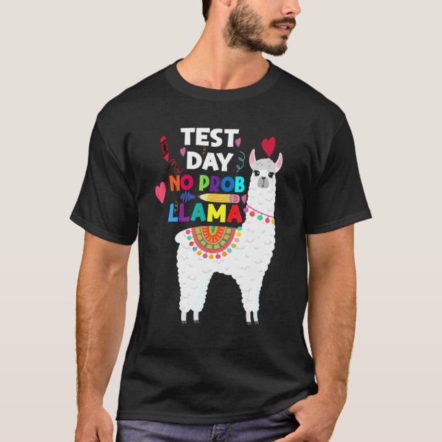 Provningsdag för lärare: Prob Llama Teacher Testdo T Shirt (Framsida)
