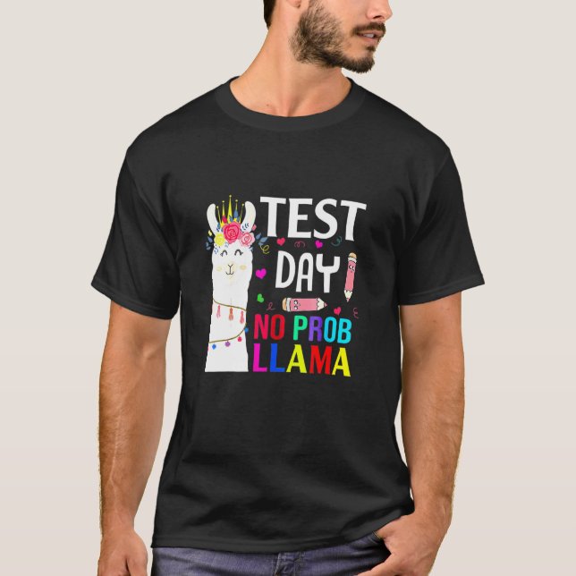 Provningsdag för professor Llama Llama Llama-lärar T Shirt (Framsida)
