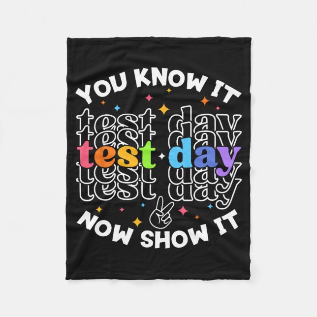 Provningsdag för Student-testdag Lärare testdag Fleecefilt (Framsidan)