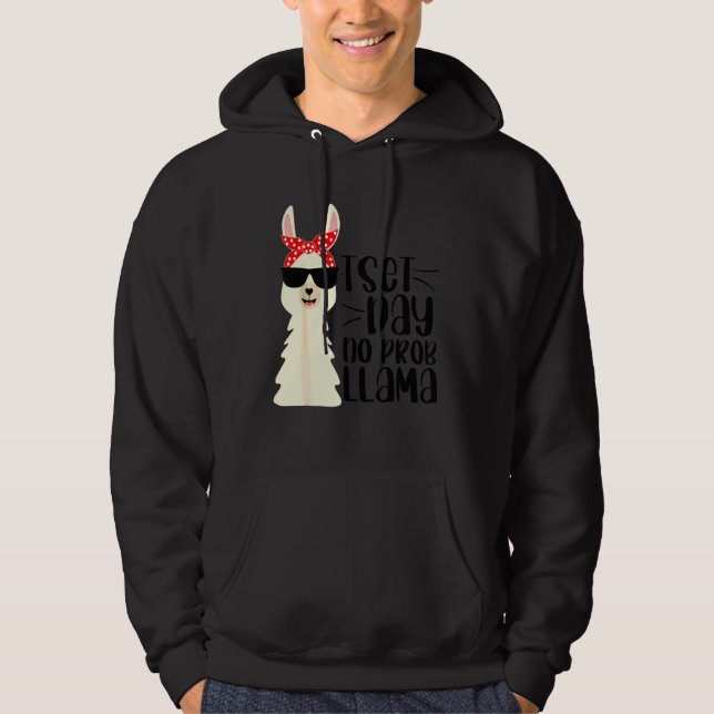 Provningsdag Llama Teacher Exam Testing Teaching Hoodie (Framsida)