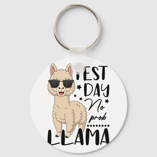 Provningsdag: Prob Llama Teacher Student Exam Test Nyckelring (Framsida)