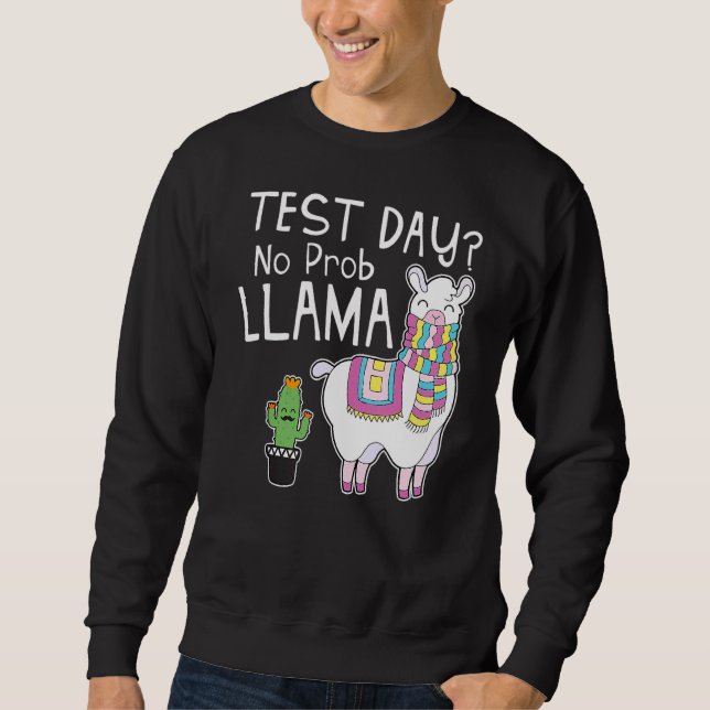 Provningsdag: Provningsdag för Llama-lärare Lång Ärmad Tröja (Framsida)