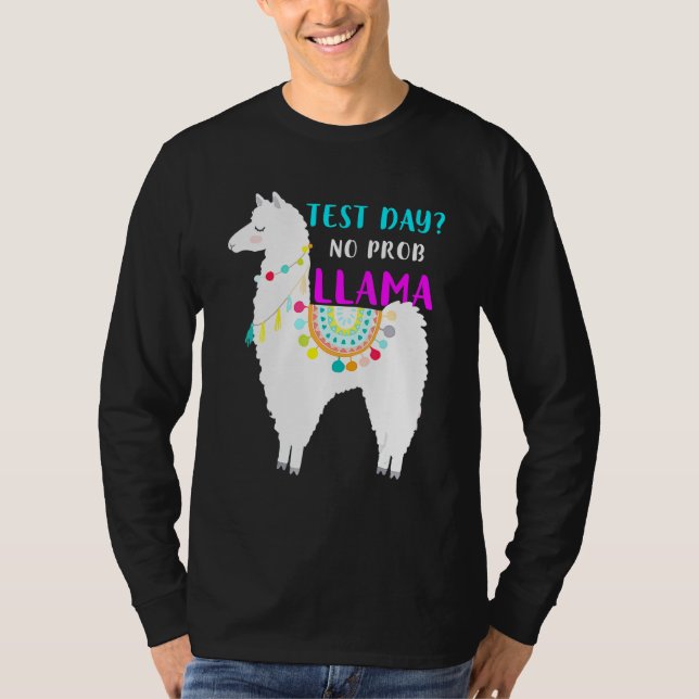 Provningsdag: Provningsdag för Llama-lärarexamen T Shirt (Framsida)