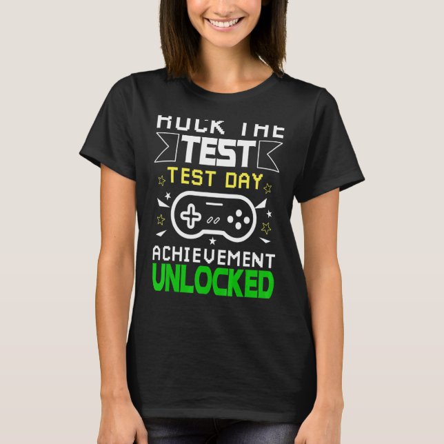 Provningsdag Sten testlärarens testdag för regnbåg T Shirt (Framsida)