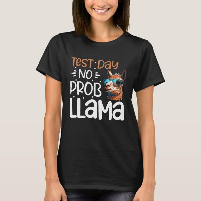 Provningsdag utan provanställd Llama-testdagslärar T Shirt (Framsida)