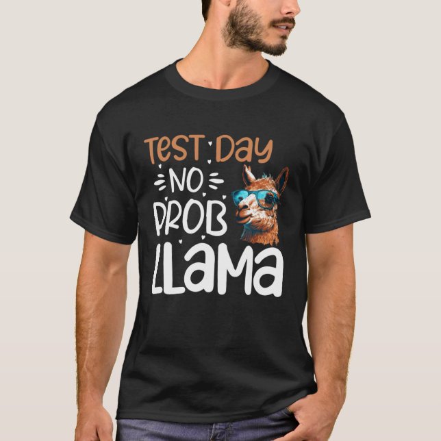 Provningsdag utan provanställd Llama-testdagslärar T Shirt (Framsida)