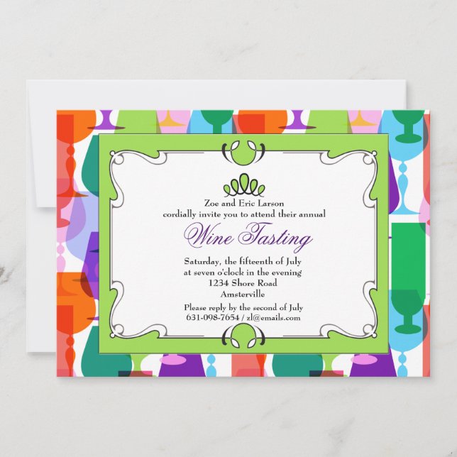 Provningsinbjudan för sommarglasprogram Vin Inbjudningar (Framsida)