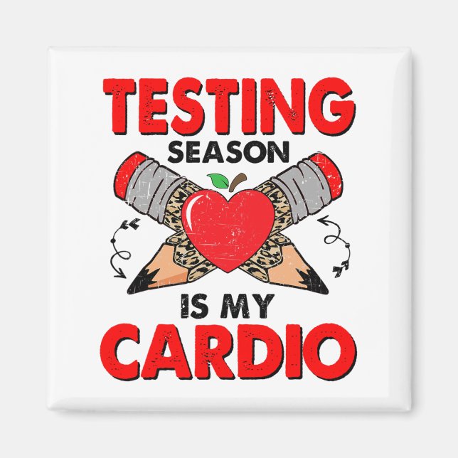 Provningssäsongen är min Cardio Funny testdag 202 Magnet (Framsidan)