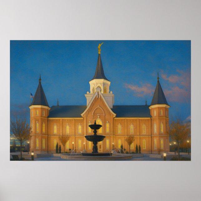 Provo City Center Temple-målning ™ LDS-konstaffisc Poster (Framsidan)
