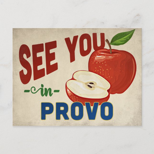 Provo Utah Apple - Vintage resor Vykort (Framsida)