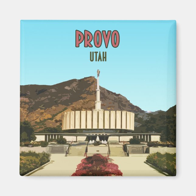 Provo Utah Temple Vintage Magnet (Framsidan)