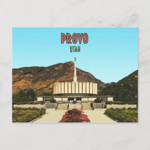 Provo Utah Temple Vintage Vykort