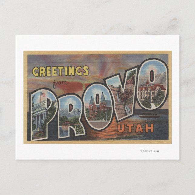 Provo, UtahLarge Brev ScenesProvo, UT 2 Vykort (Framsida)