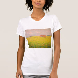 provocera frankrike-bomull med solros fält t shirt