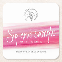 Provtagning av pappert underlägg med sip och rött  papper kvadrat