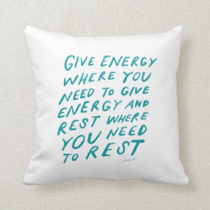 Provvattenfärg för inspirationcitattecken kudde