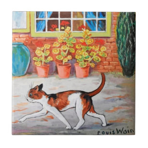 Prowling Cat, Louis Wain Kakelplatta