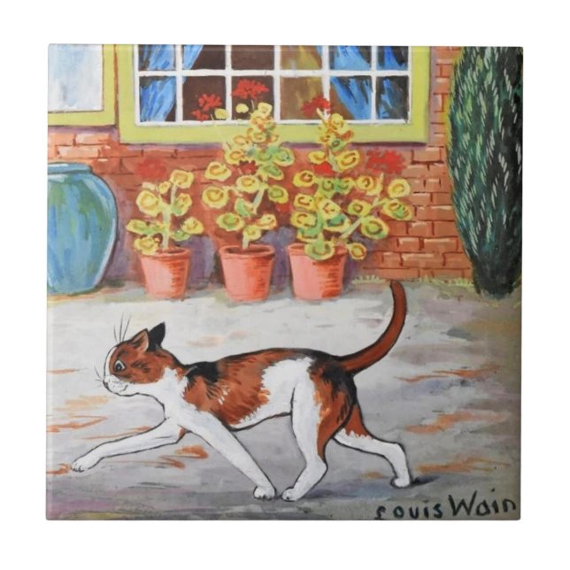 Prowling Cat, Louis Wain Kakelplatta (Framsidan)