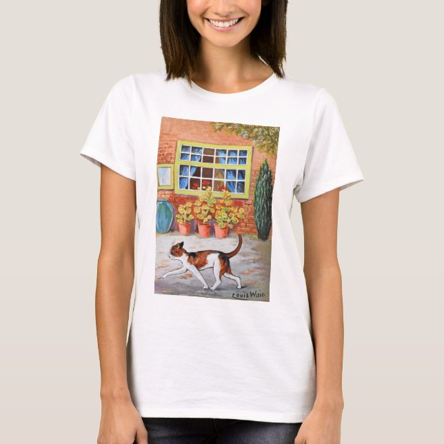 Prowling Cat, Louis Wain T Shirt (Framsida)