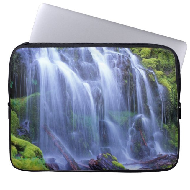 Proxy Falls i Oregons centrala bergskedja Cascade Laptop Fodral (Framsidan)