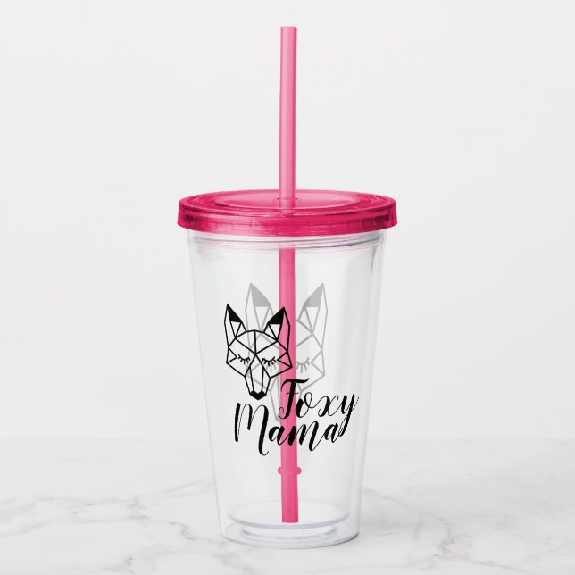 Proxyskript för geometrisk fox-Mamma Take Away Mugg (Framsida)