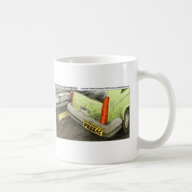 Prozac Bildäckslapp Rolliga T-shirts Kort & Presen Kaffemugg (Höger)
