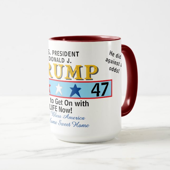 Prresident Trump 45 47 Geometric Stars Mugg (Framsida höger)
