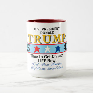 Prresident Trump 45 47 Välsigna dig America Mugg