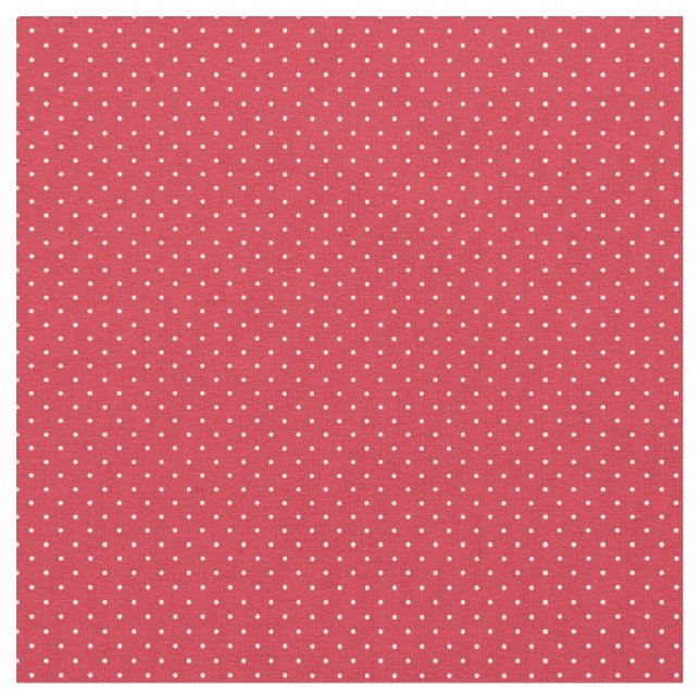 Prucken röd & vitPolka Tyg (Närbild)