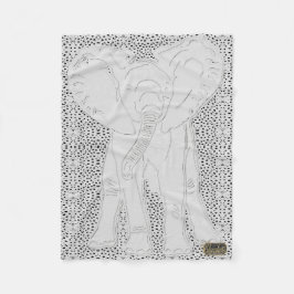 Prucken ullfilt för vit elefant fleecefilt