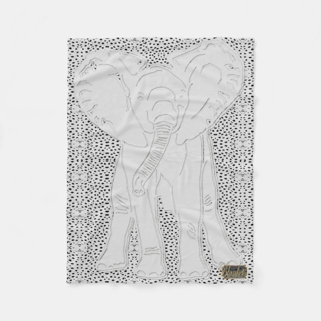 Prucken ullfilt för vit elefant fleecefilt (Framsidan)