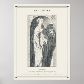 Prudentia Försiktighet Kardinaldygd Gravyr Poster